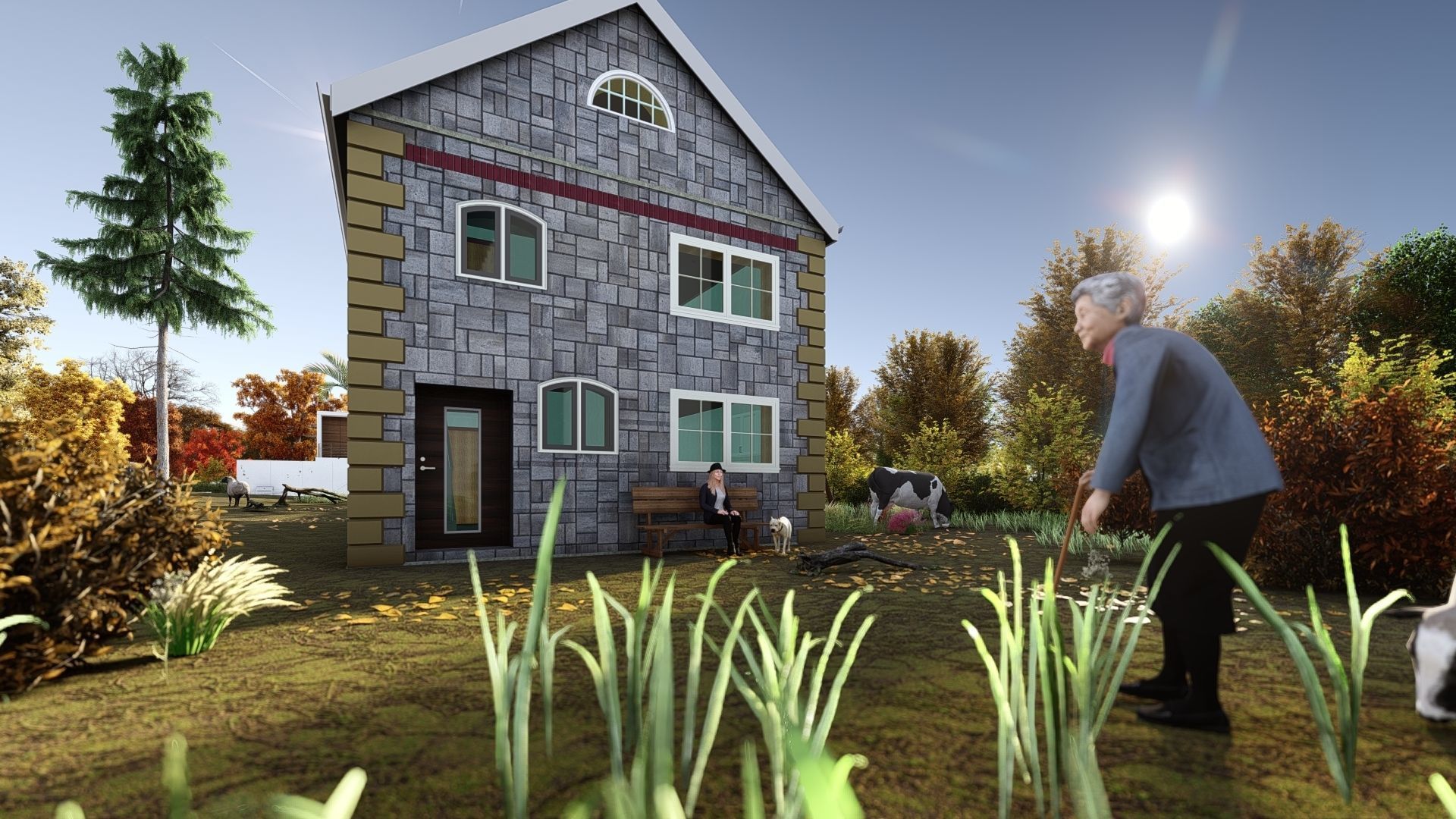 Small Apartment 3D House plan  Low-poly 3D model_9