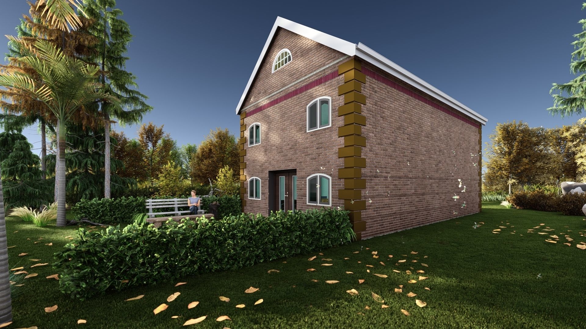 Small Apartment 3D House plan  Low-poly 3D model_19