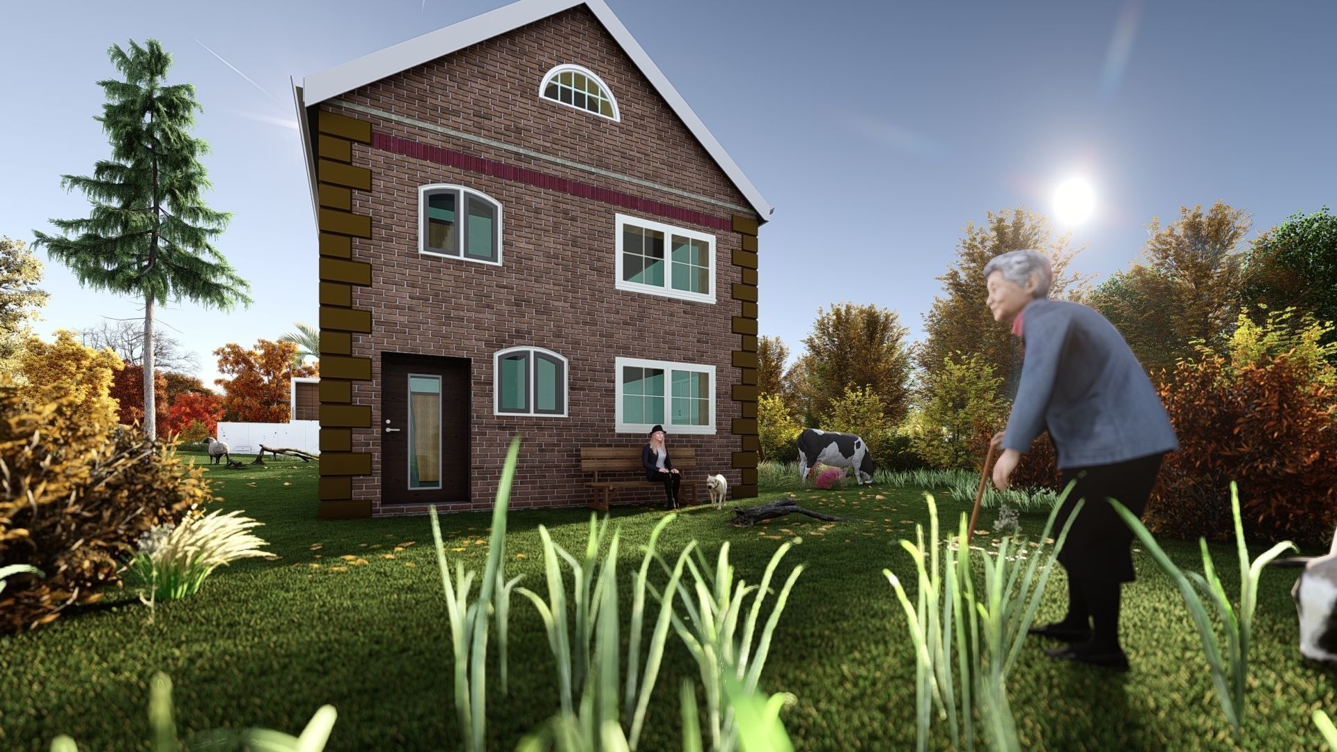 Small Apartment 3D House plan  Low-poly 3D model_17