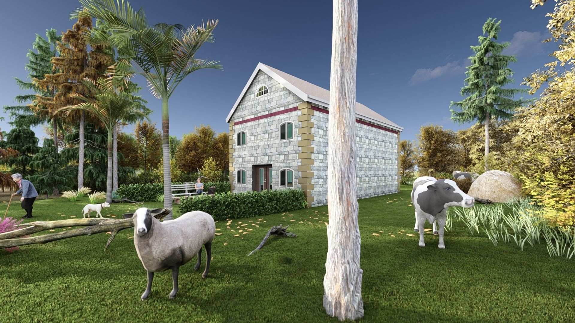 Small Apartment 3D House plan  Low-poly 3D model_13