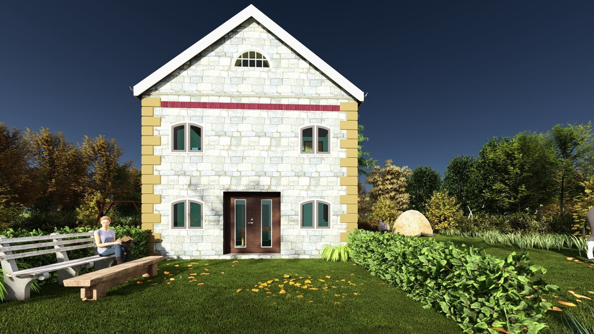 Small Apartment 3D House plan  Low-poly 3D model_11