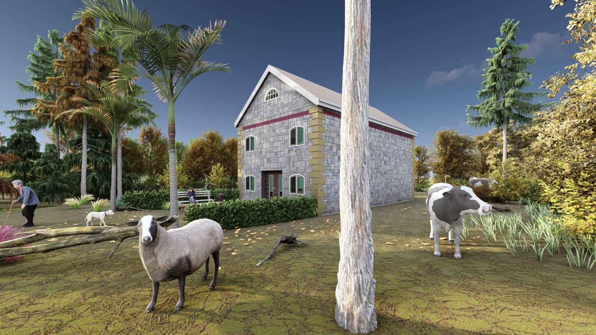 Small Apartment 3D House plan  Low-poly 3D model_10