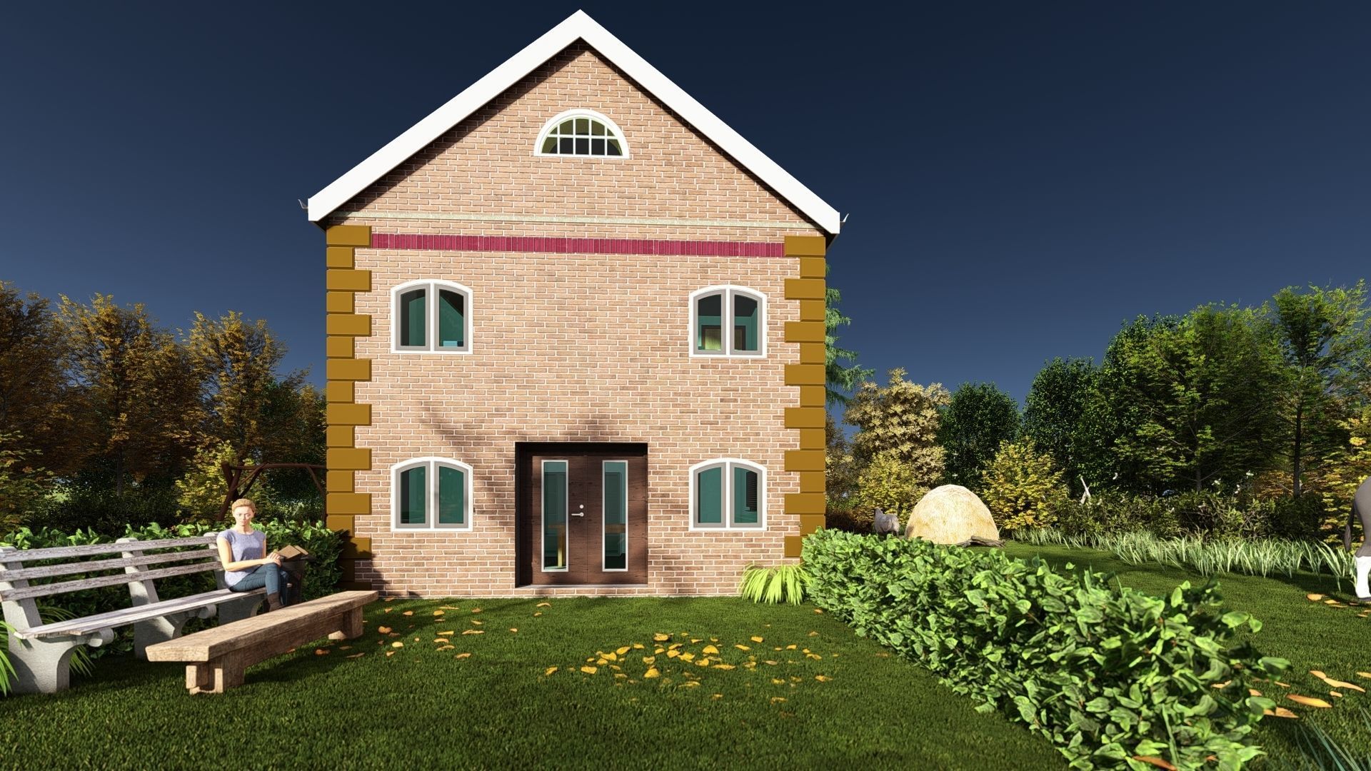 Small Apartment 3D House plan  Low-poly 3D model_4