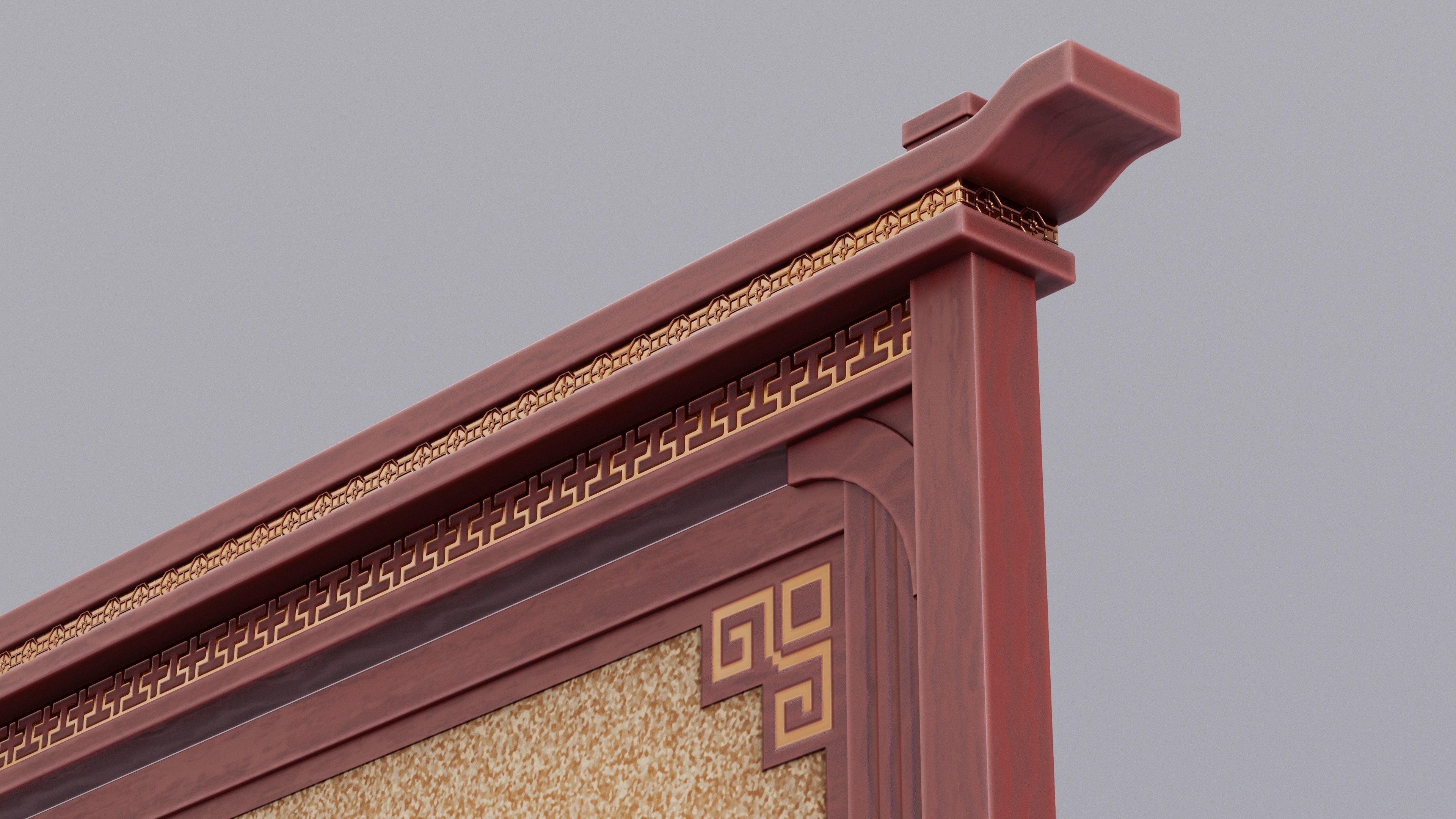 Chinese Trade Furniture Kit - 18 Pinboard Low-poly 3D model_6