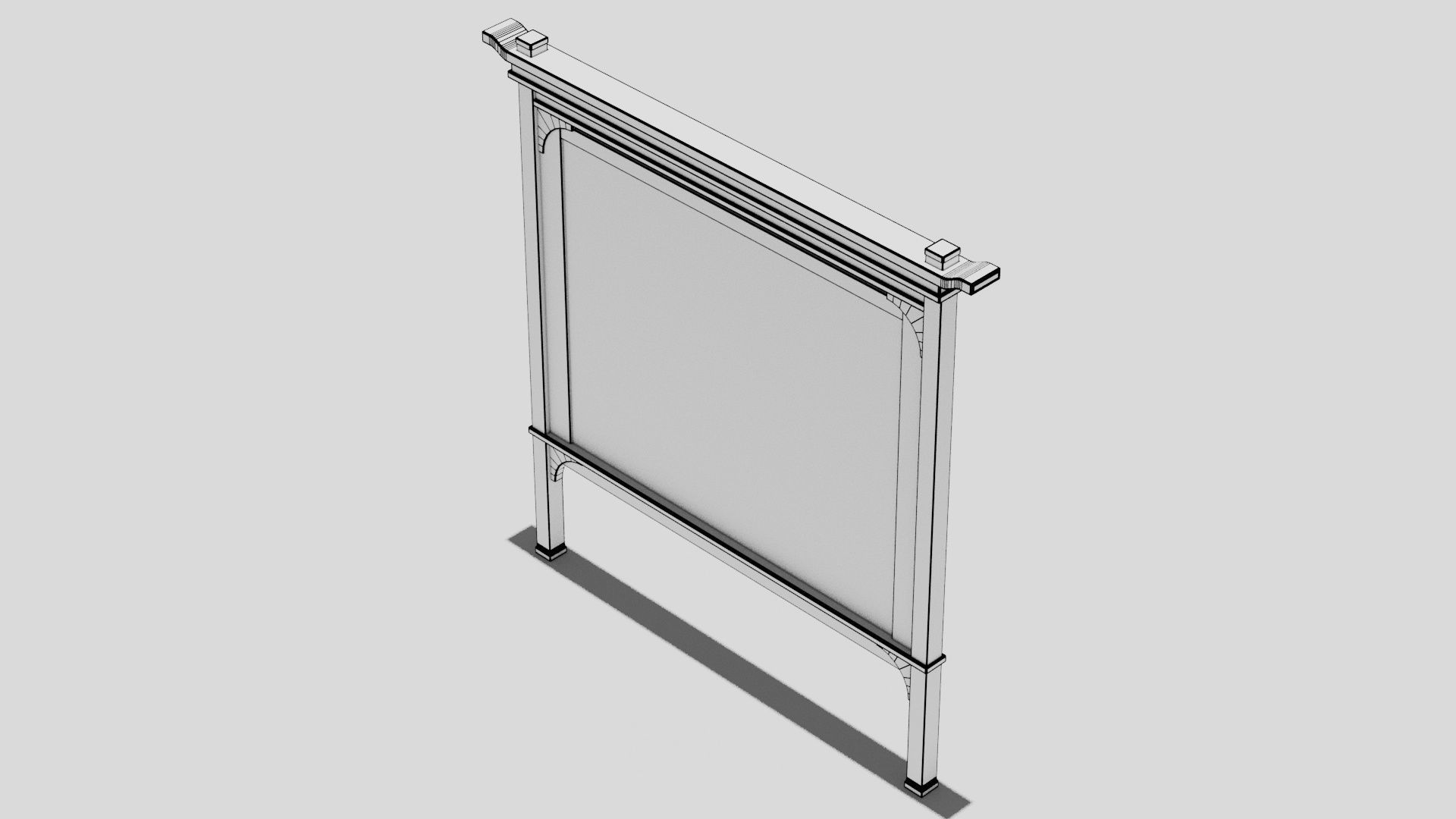 Chinese Trade Furniture Kit - 18 Pinboard Low-poly 3D model_8