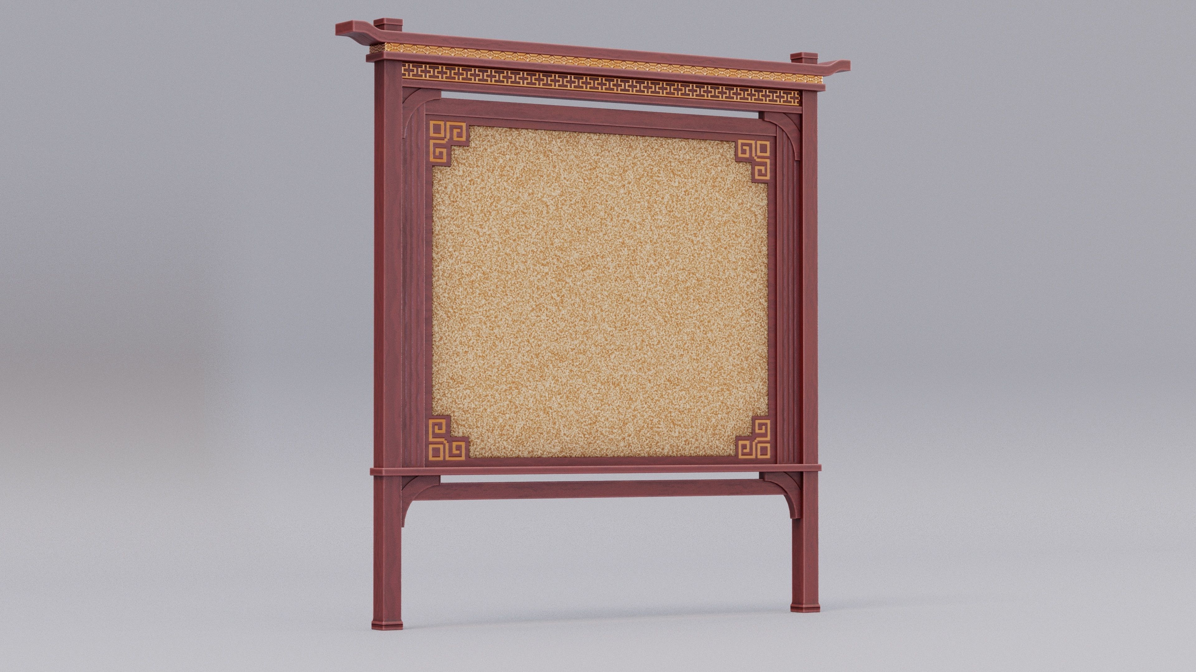 Chinese Trade Furniture Kit - 18 Pinboard Low-poly 3D model_1