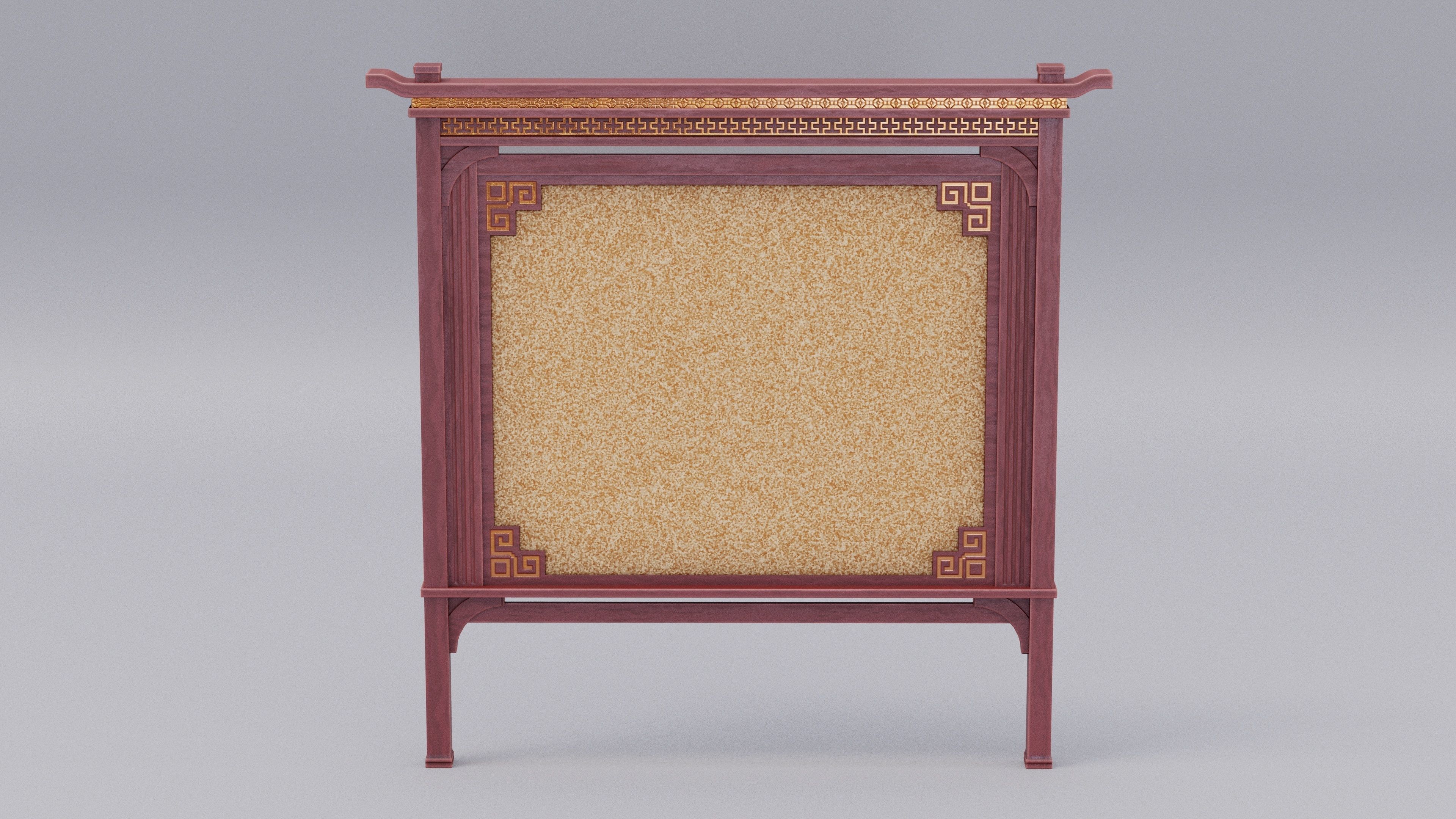 Chinese Trade Furniture Kit - 18 Pinboard Low-poly 3D model_2
