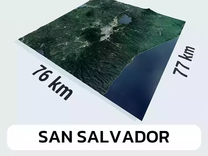 San Salvador El Salvador City Landscape 3D Model