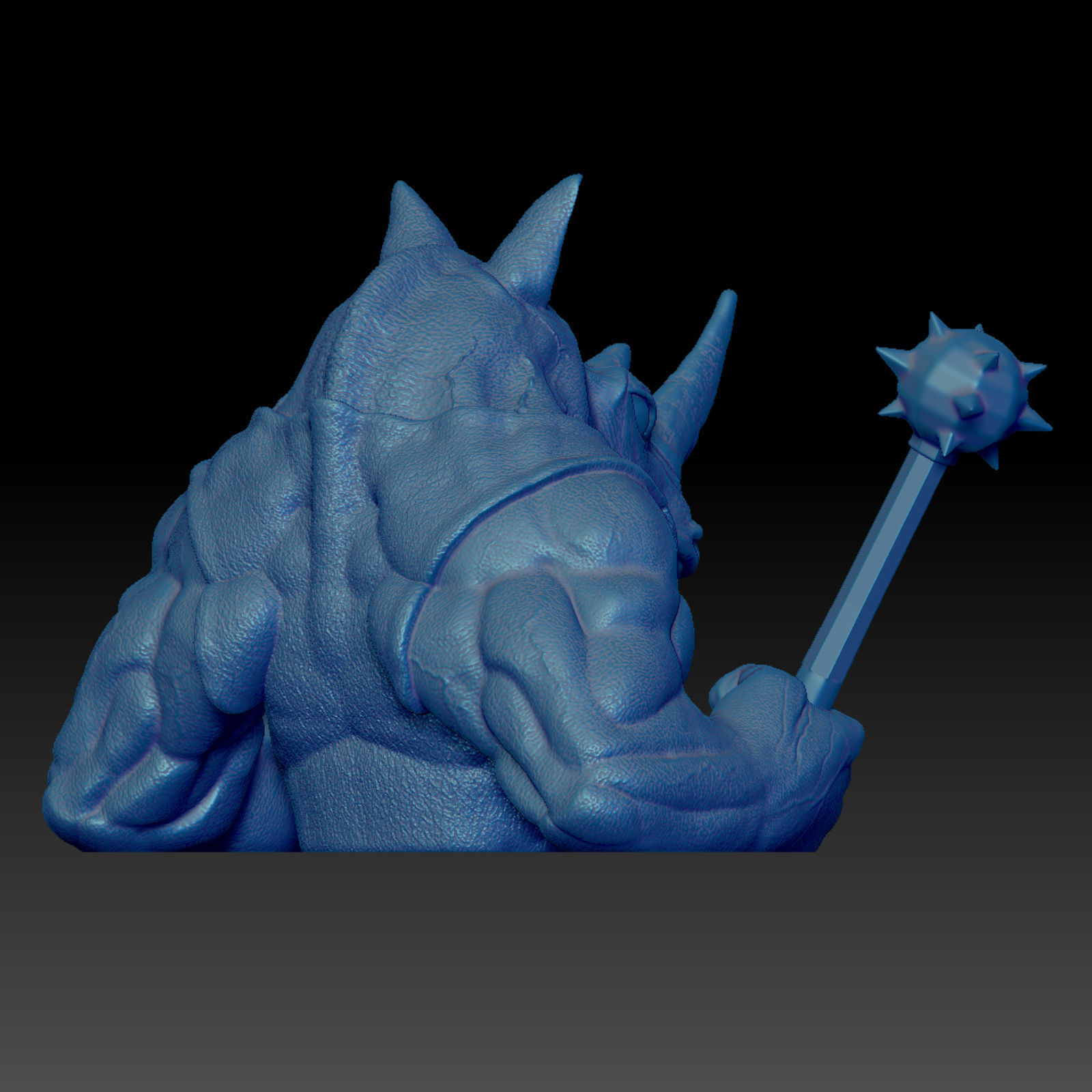 Rhinocerus-Dozer  Rhino  Bust- High-Polygon 3D print model 3D print model_8
