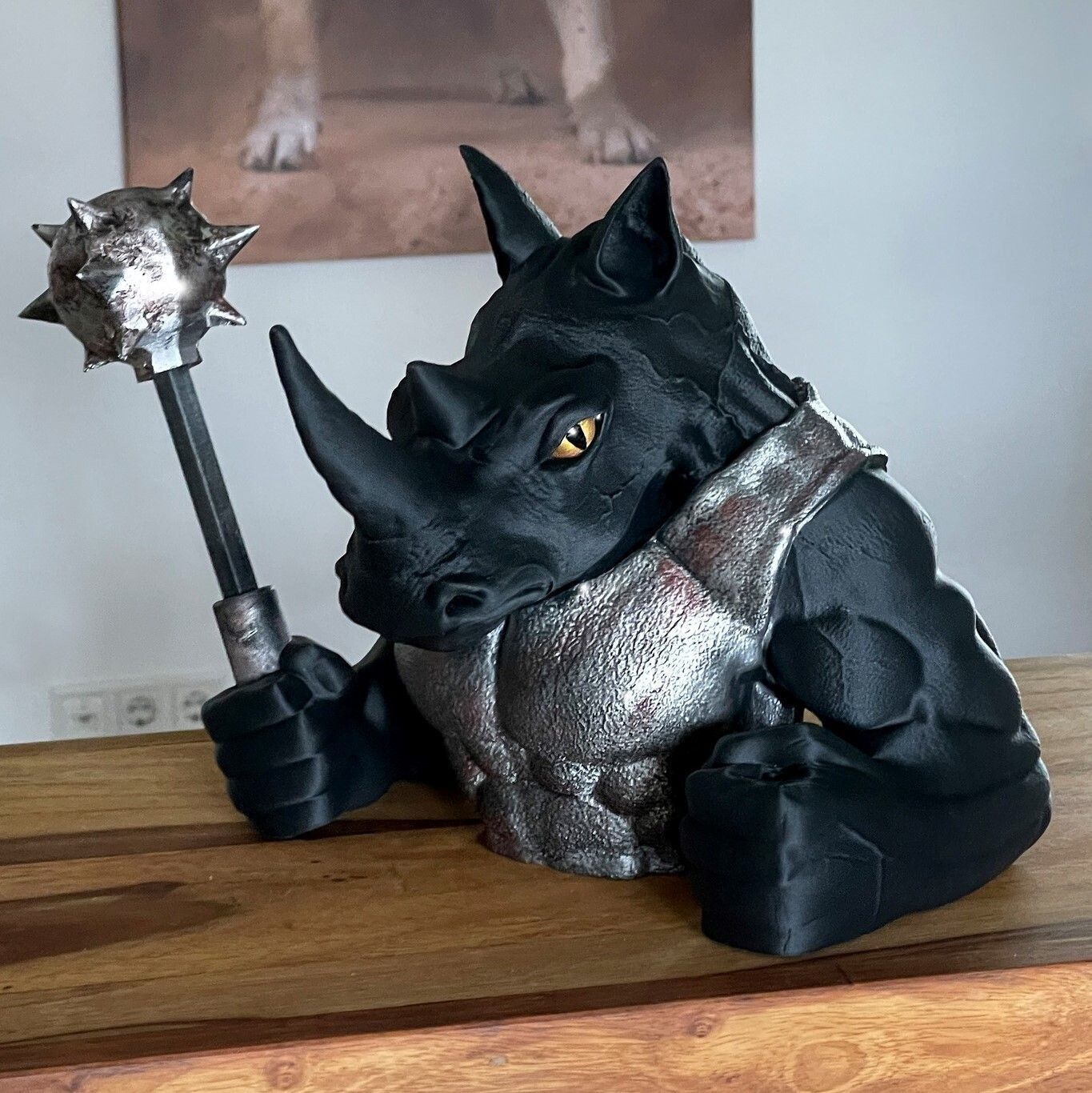 Rhinocerus-Dozer  Rhino  Bust- High-Polygon 3D print model 3D print model_1