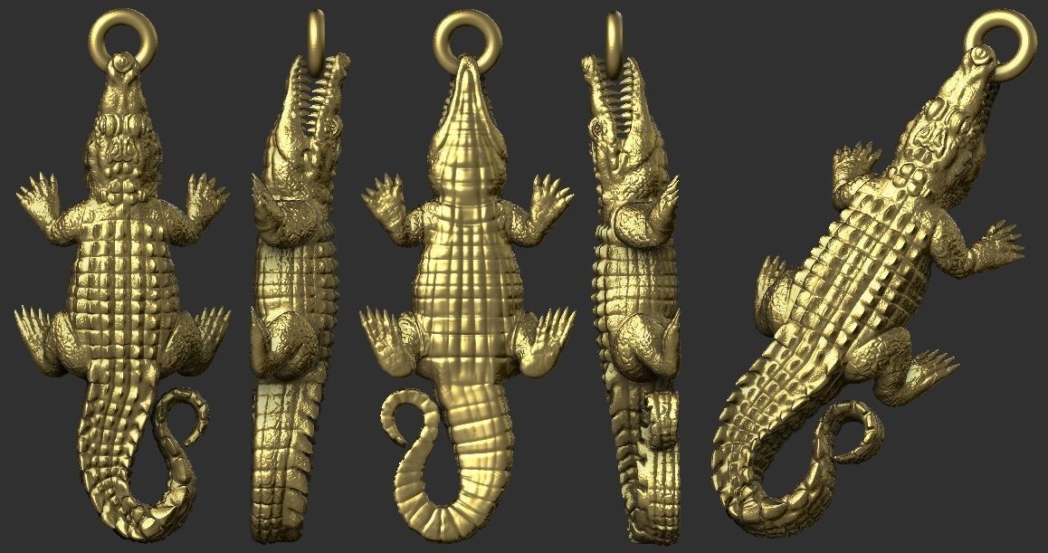 Crocodile  3D print model_3