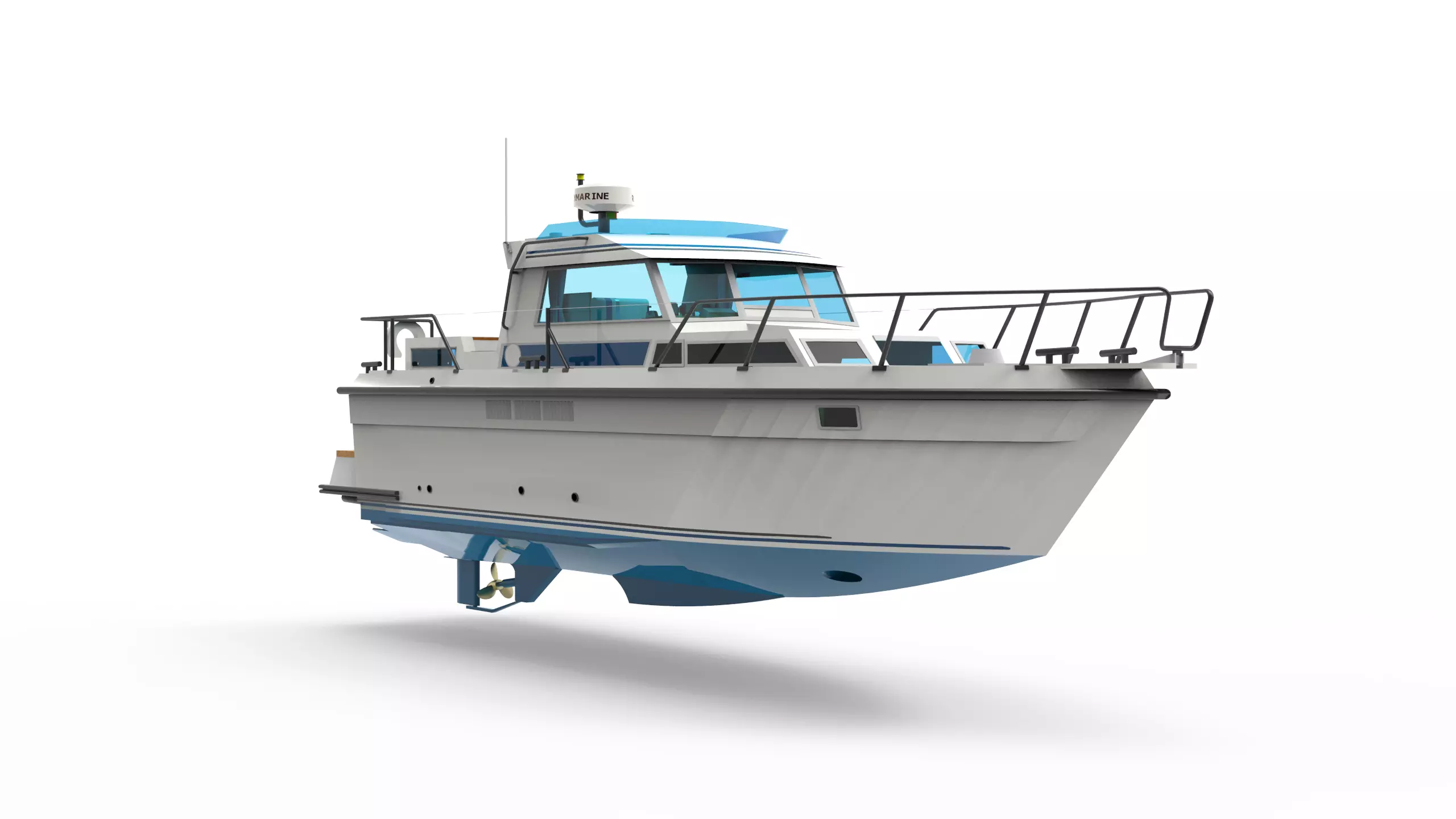 Recreational Boat 3D model_0