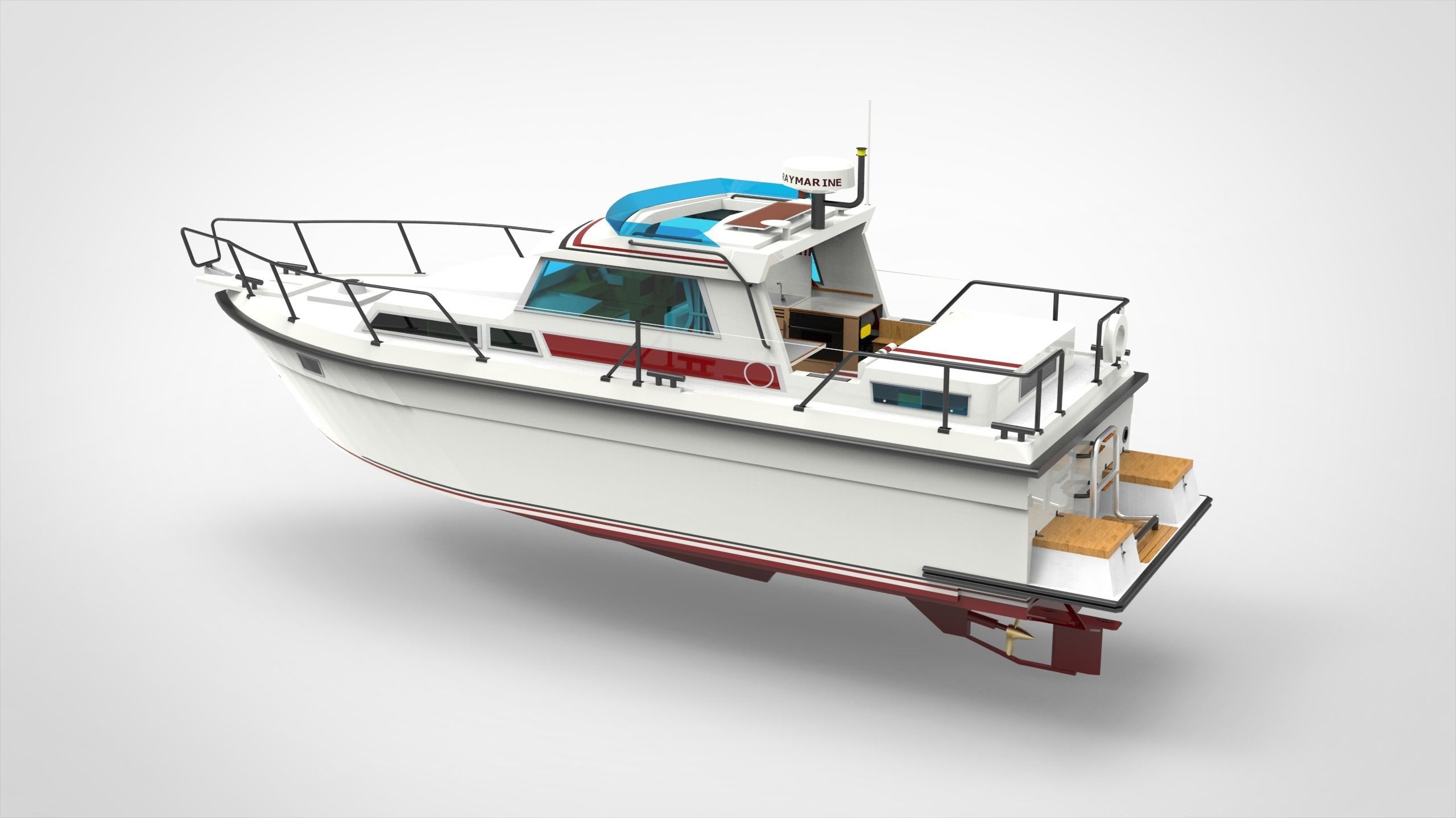 Recreational Boat 3D model_2