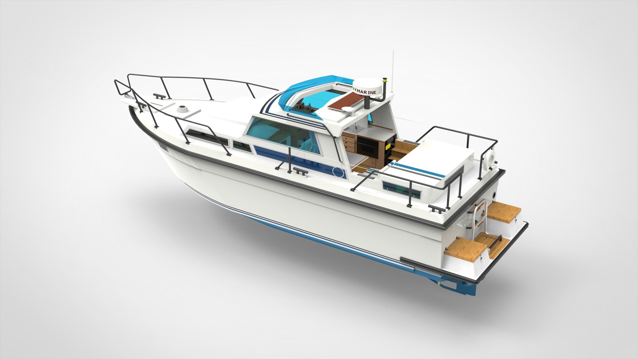 Recreational Boat 3D model_3