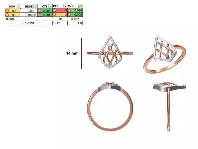 Women Light Weight Ring STL OBJ FBX JCD Details