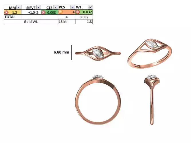 Women Light Weight Ring STL OBJ FBX JCD Details