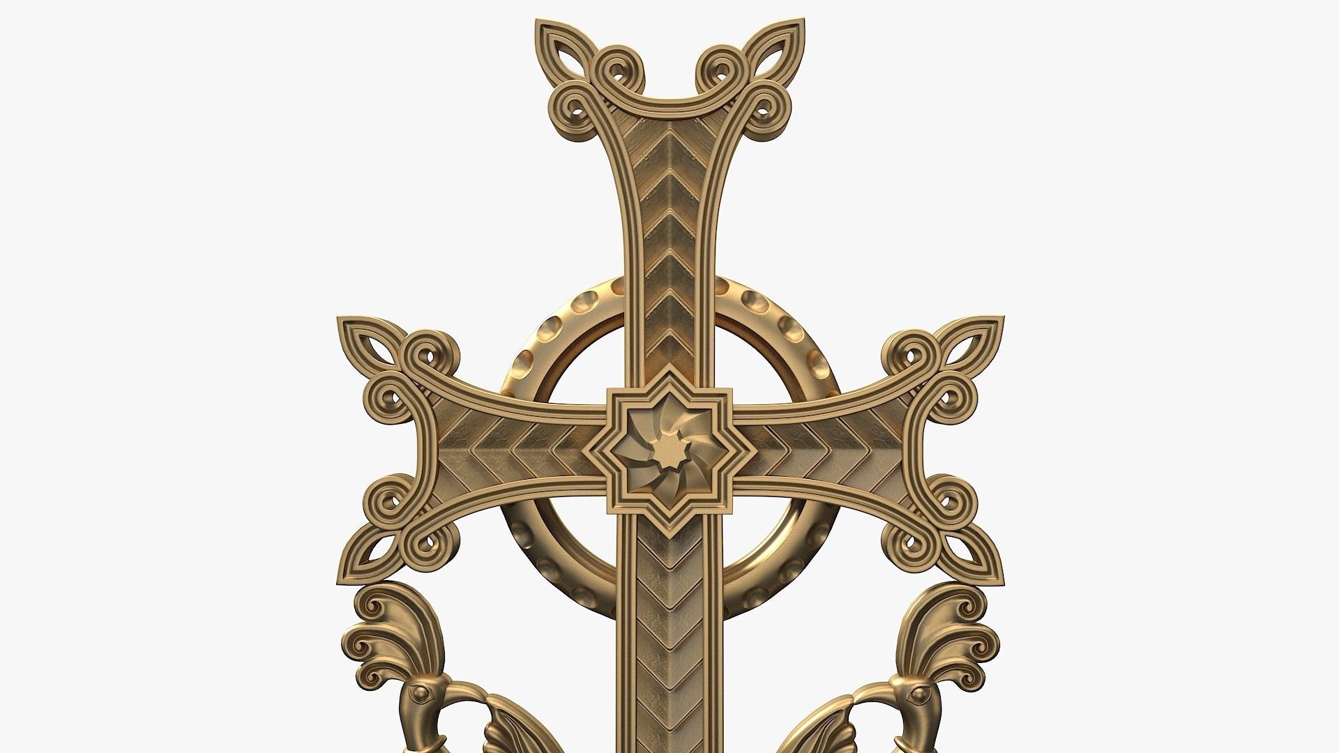 Khachqar Armenian STL model for CNC Cross Stone Khachkar Xachqar 3D model_3