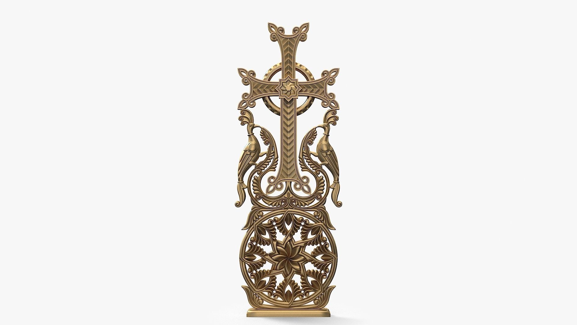 Khachqar Armenian STL model for CNC Cross Stone Khachkar Xachqar 3D model_1