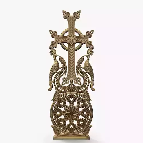 Khachqar Armenian STL model for CNC Cross Stone Khachkar Xachqar