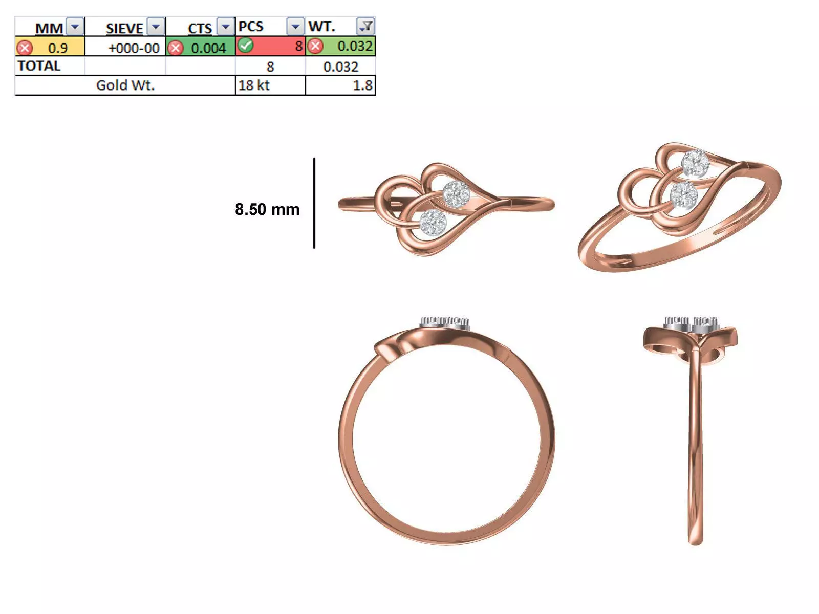 Women Light Weight Ring STL OBJ FBX JCD Details 3D print model_0