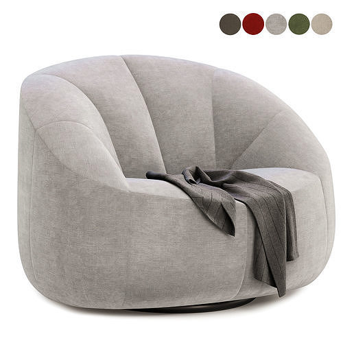 beanbag pumpkin armchair 3D model 5