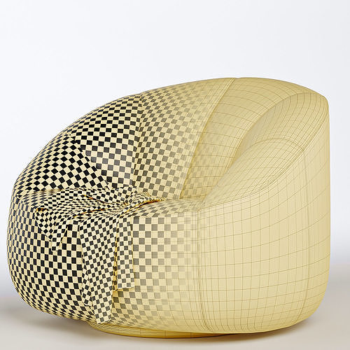 beanbag pumpkin armchair 3D model 7