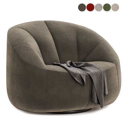beanbag pumpkin armchair 3D model 4