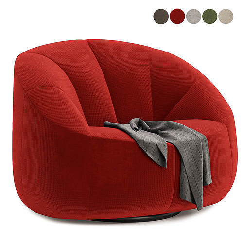 beanbag pumpkin armchair 3D model 3