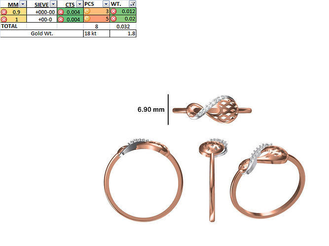 Women Light Weight Ring STL OBJ FBX JCD Details 3D print model