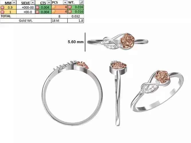 Women Light Weight Ring STL OBJ FBX JCD Details