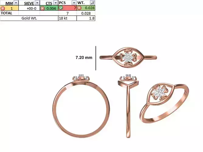 Women Light Weight Ring STL OBJ FBX JCD Details