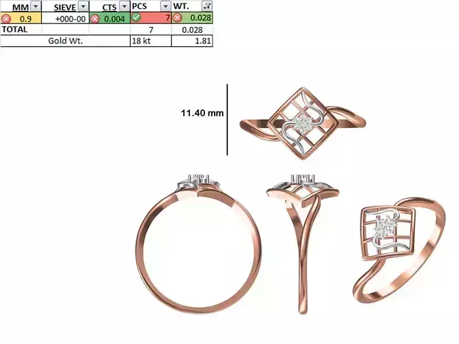 Women Light Weight Ring STL OBJ FBX JCD Details
