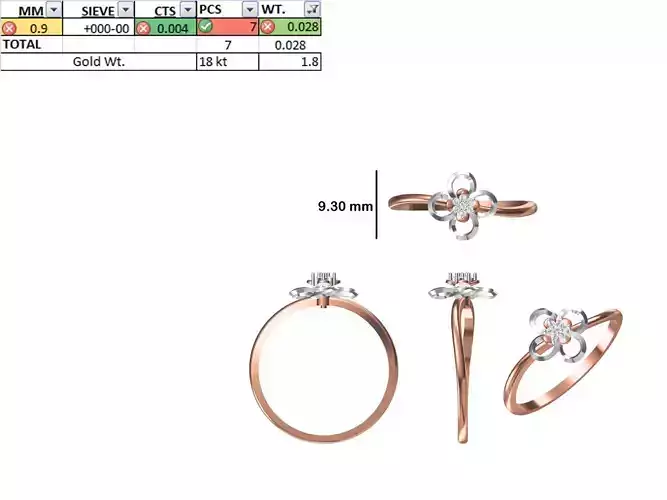 Women Light Weight Ring STL OBJ FBX JCD Details