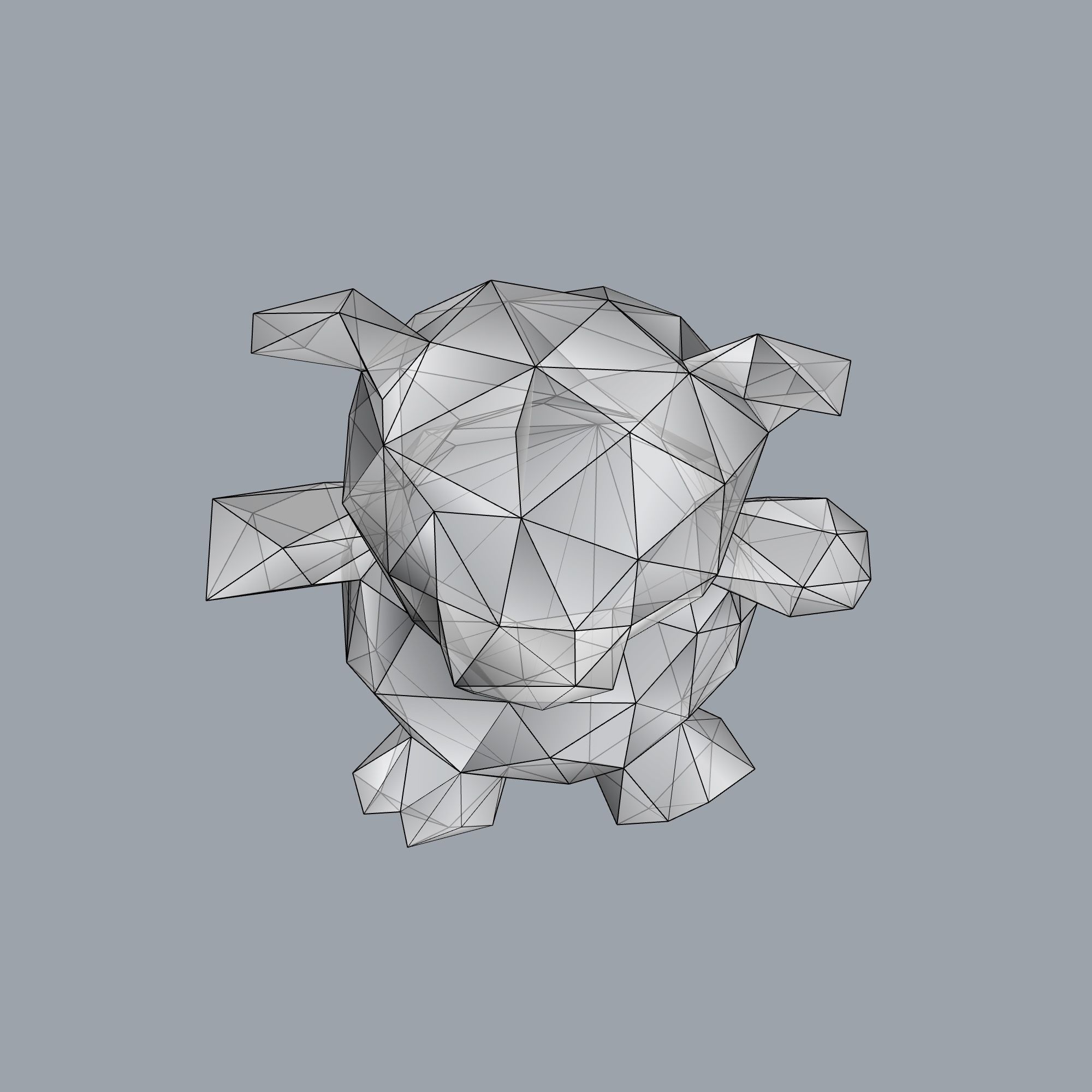 Low-Poly Pig 3D print model_4