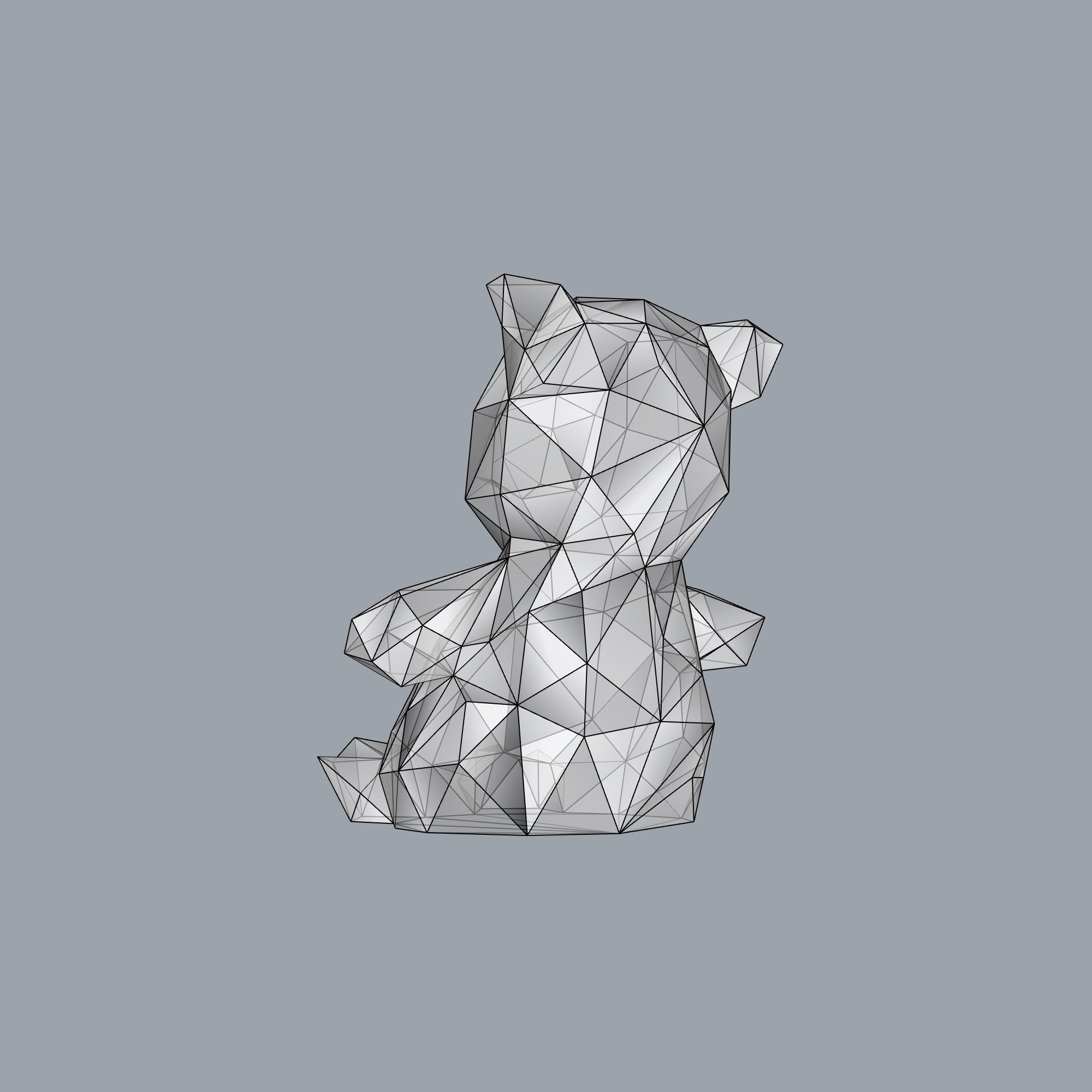 Low-Poly Pig 3D print model_3