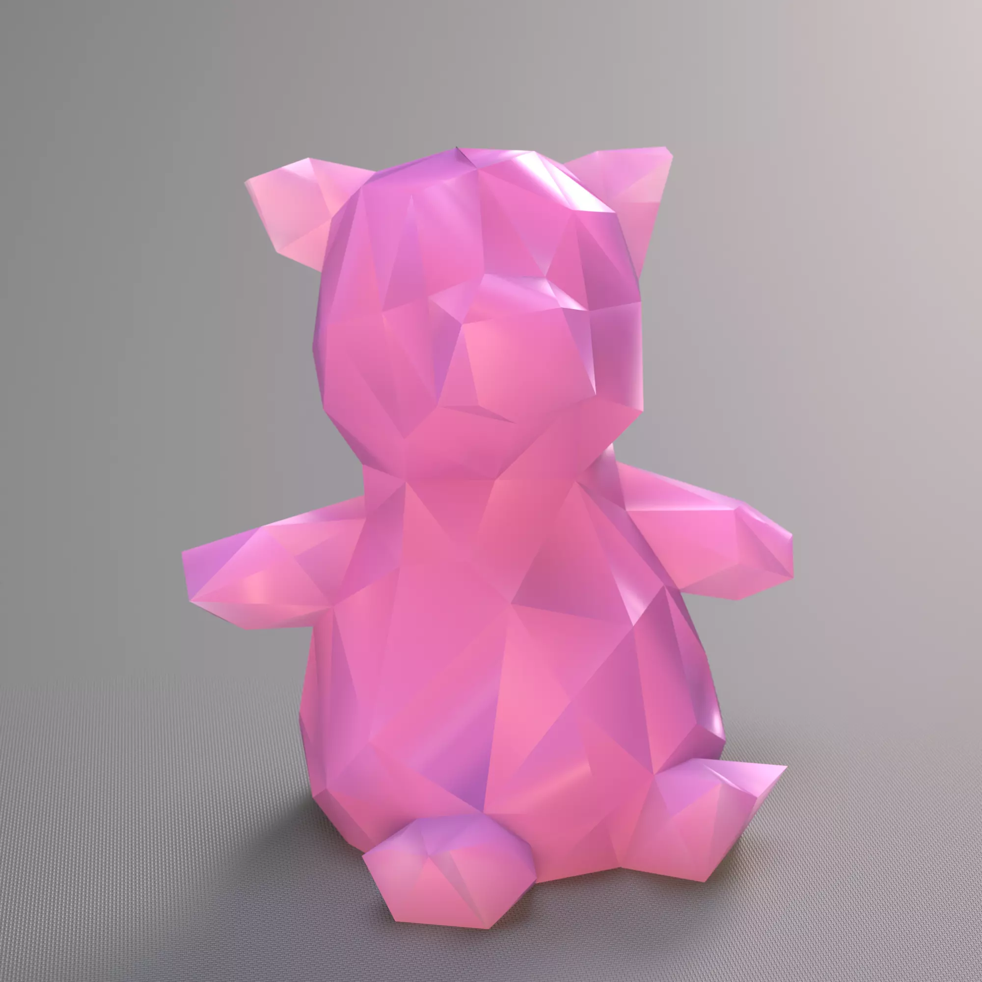 Low-Poly Pig 3D print model_0