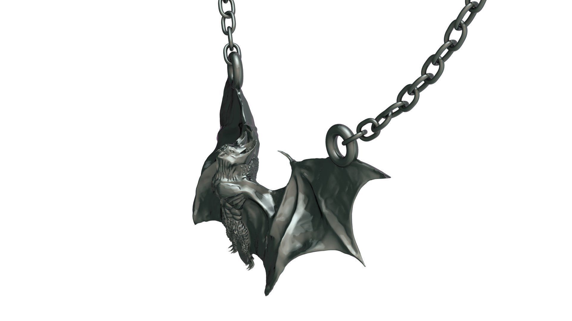 Bat Pendant 3D print model_3