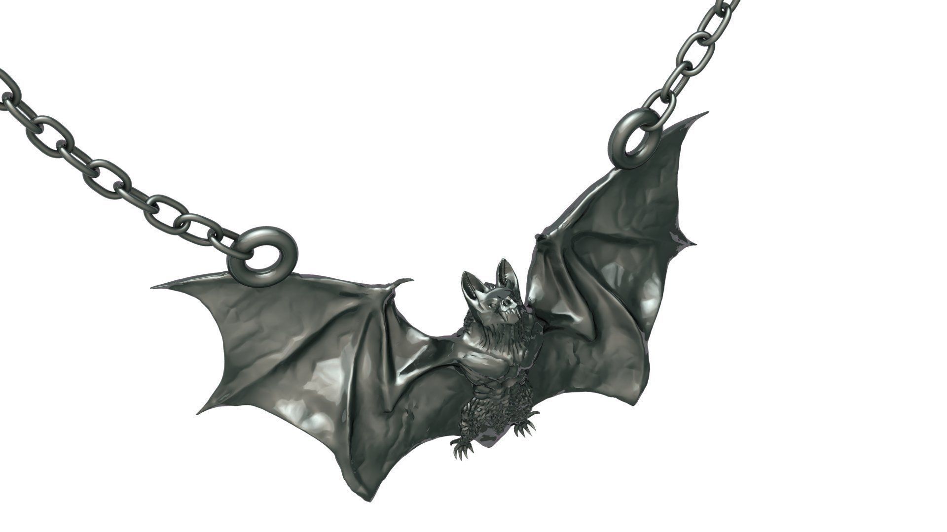 Bat Pendant 3D print model_2