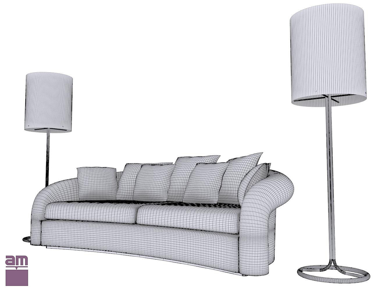 Armani sofa Esther 3D model_5