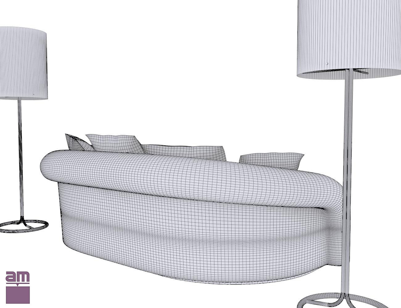 Armani sofa Esther 3D model_7