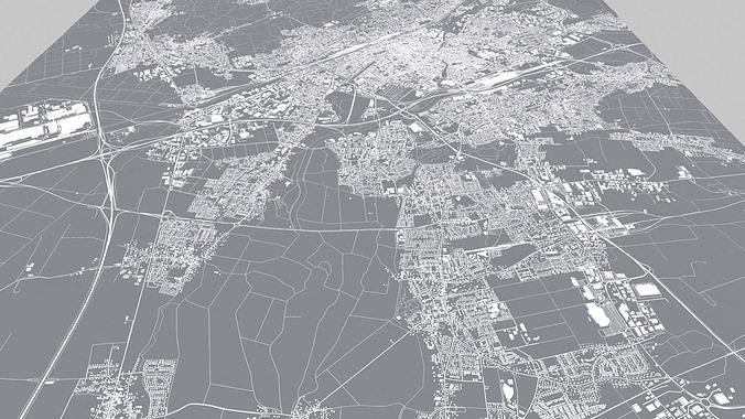 Cityscape Mulhouse France 3D model 3