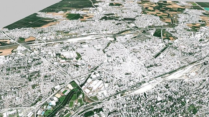 Cityscape Mulhouse France 3D model 4