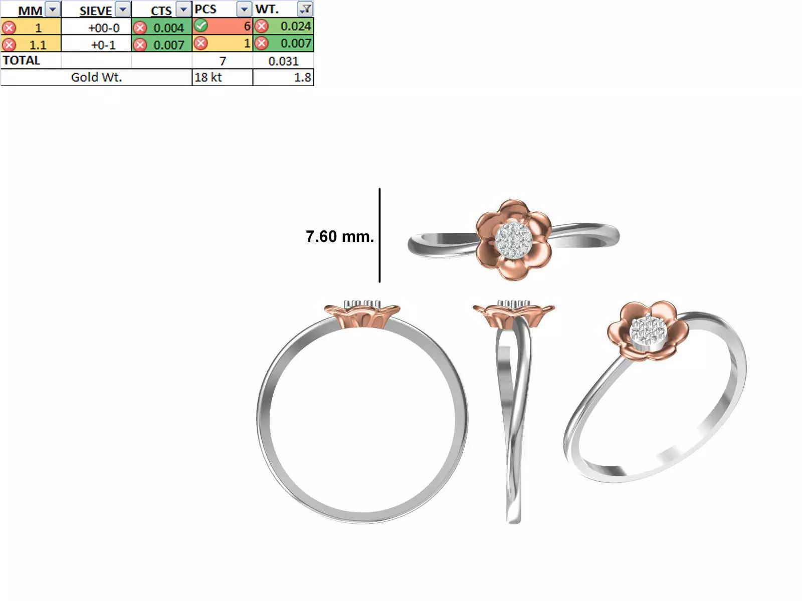 Women Light Weight Ring STL OBJ FBX JCD Details 3D print model_0