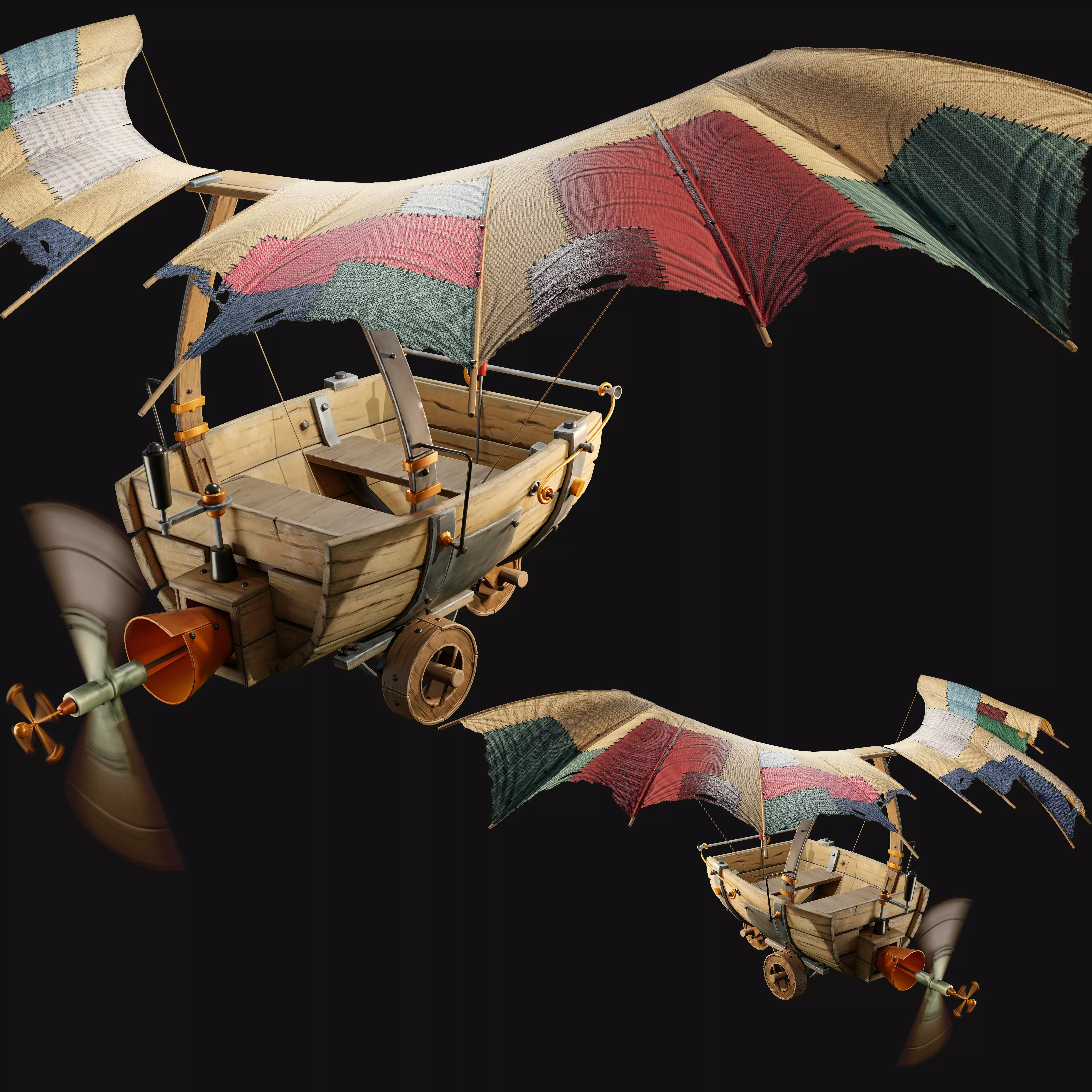little flying boat-asset Low-poly 3D model