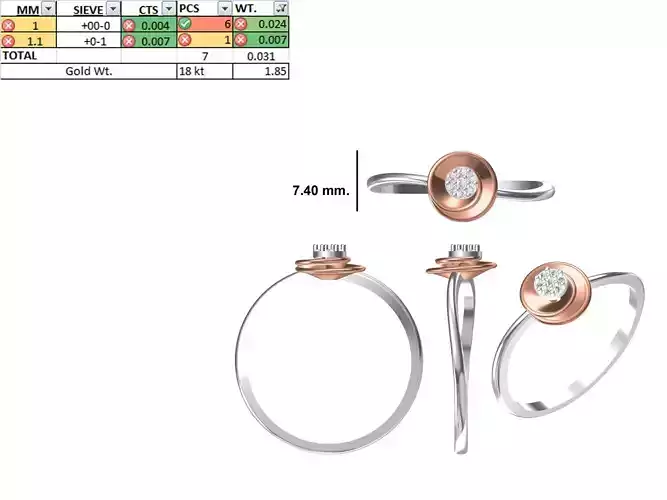 Women Light Weight Ring STL OBJ FBX JCD Details