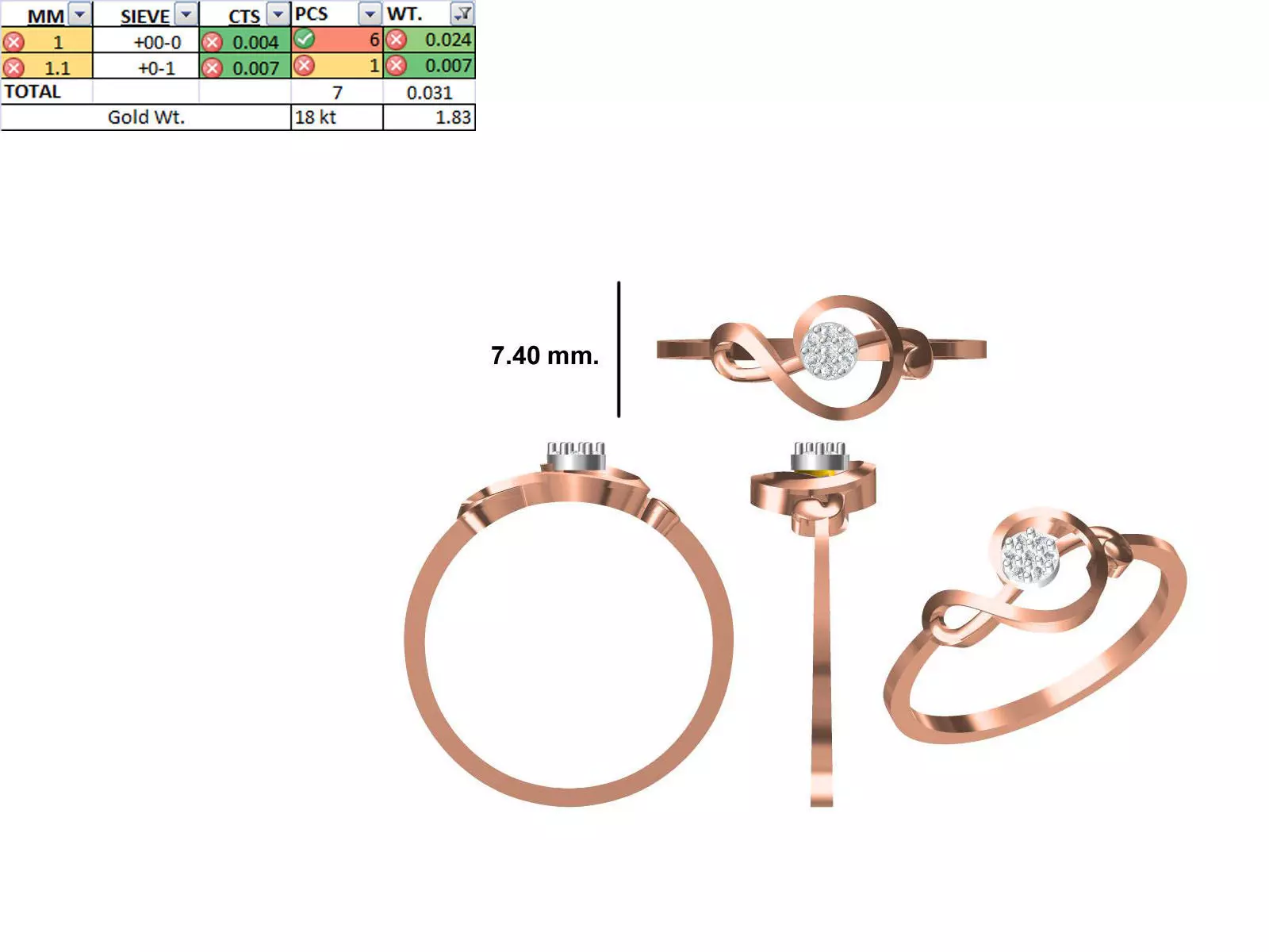 Women Light Weight Ring STL OBJ FBX JCD Details 3D print model_0