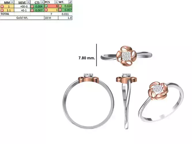 Women Light Weight Ring STL OBJ FBX JCD Details 3D print model