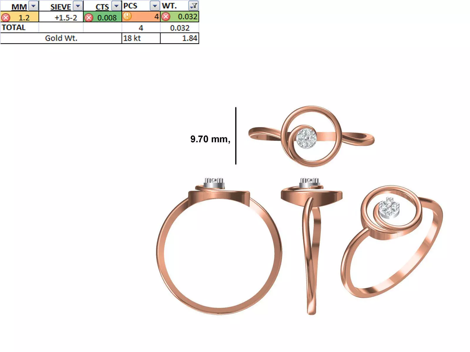 Women Light Weight Ring STL OBJ FBX JCD Details 3D print model_0