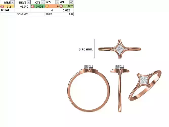 Women Light Weight Ring STL OBJ FBX JCD Details 3D print model