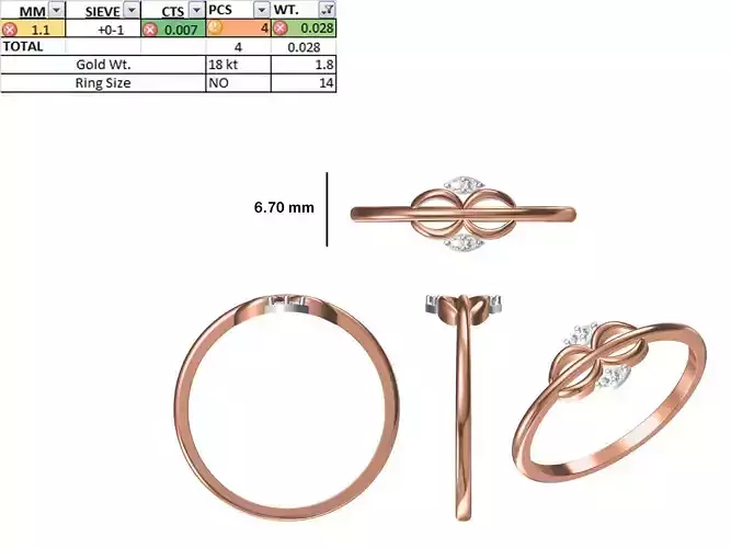 Women Light Weight Ring STL OBJ FBX JCD Details 3D print model